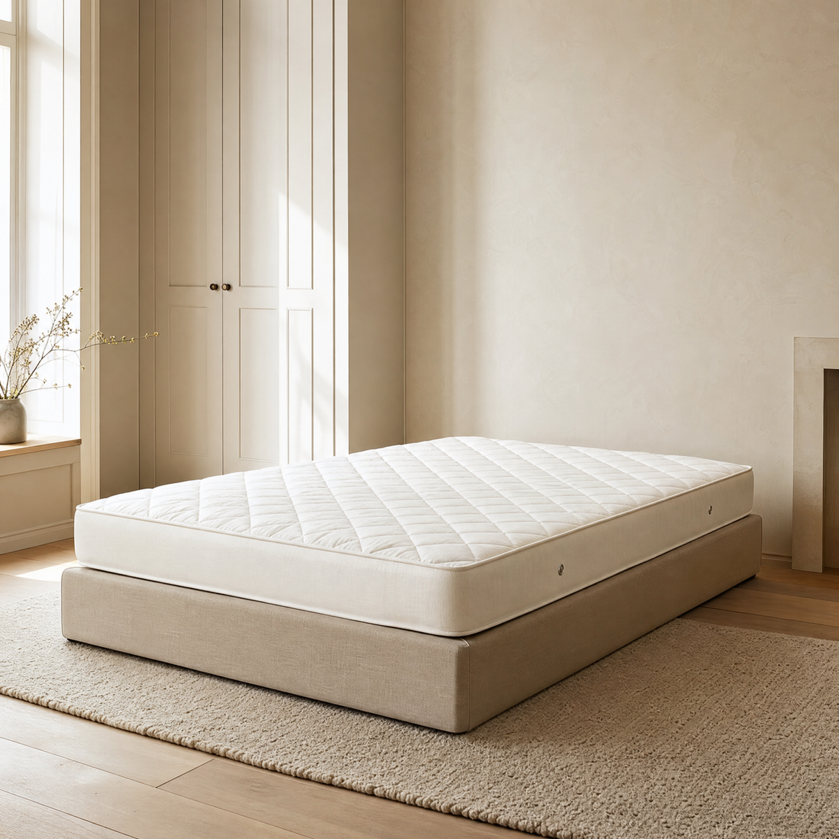 The Classic mattress, detail of the quilted top and plain single-stitched border